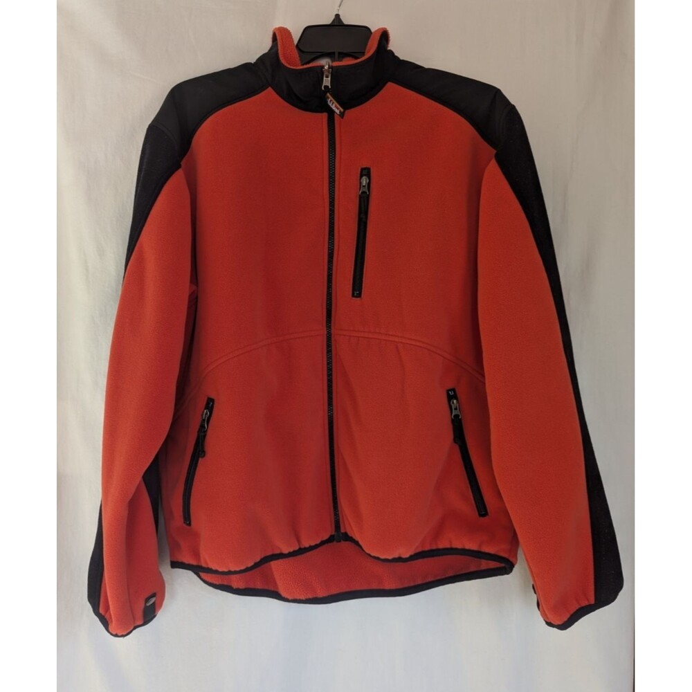 L.L. Bean Jacket Mens XL Wind Pro Fleece Polartec Orange Full Zip Made in USA